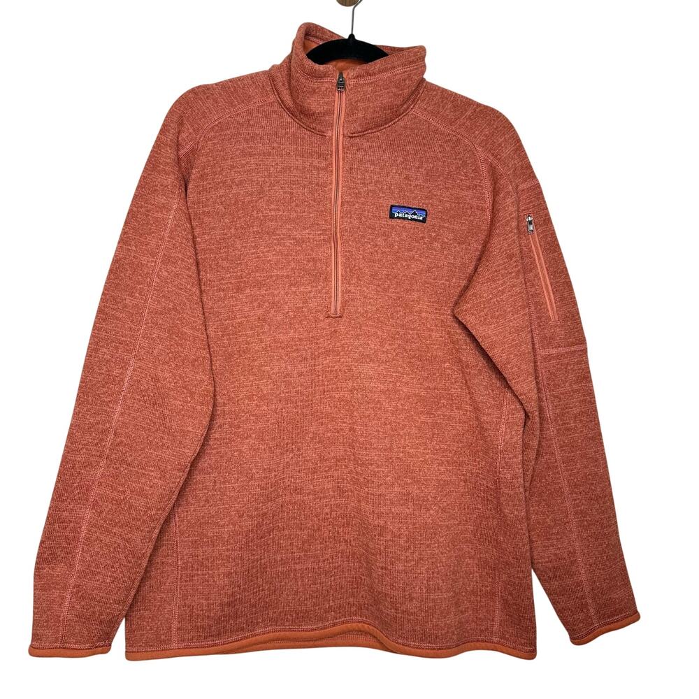 Patagonia Better Sweater 1/4 Zip Pullover Fleece Jacket Orange Womens Size XL